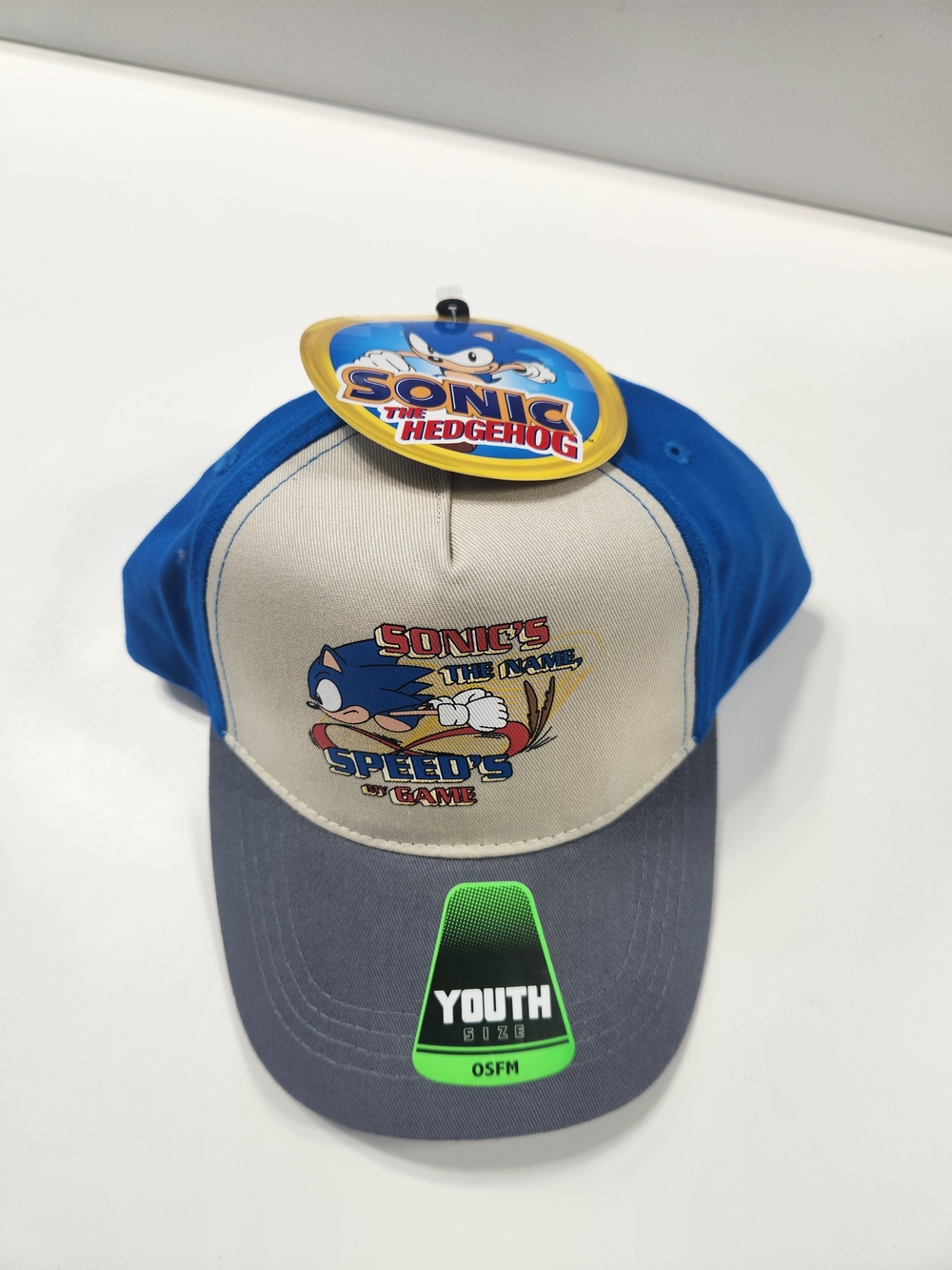 Sonic the Hedgehog Youth Blue and Beige Baseball Cap